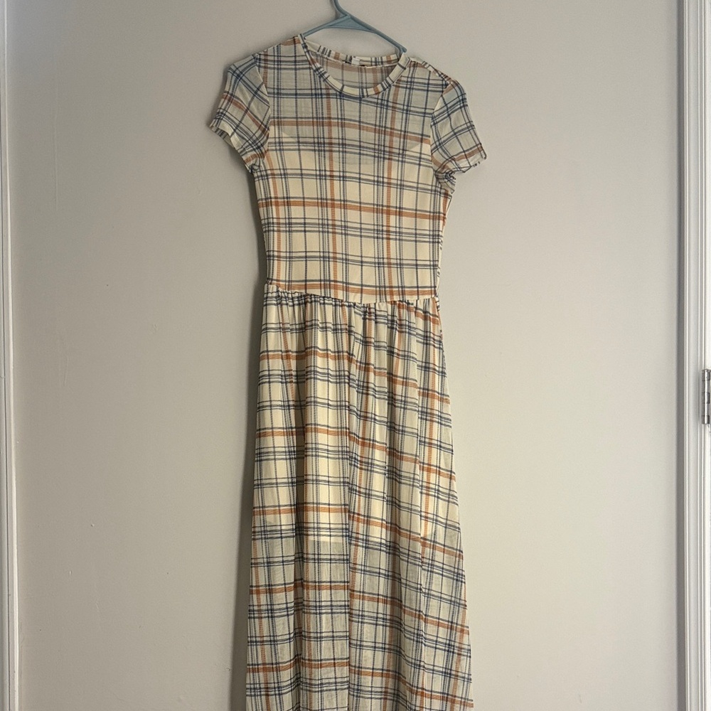 Plaid Short Sleeve Dress